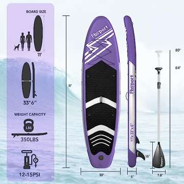 FBSPORT 11' Premium Inflatable Stand Up Paddle Board, Yoga Board with Durable SUP Accessories & Carr...