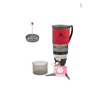 MSR WindBurner Personal Windproof Camping and Backpacking Stove System, Red