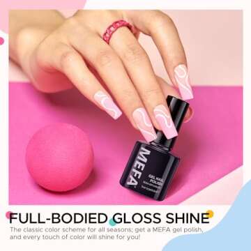 MEFA Gel Nail Polish Kit, 23 Pcs Burgundy Red Brown Gel Polish Set Collection All Seasons Classic Orange Black Navy Blue Glitter Nail Polish Starter Kit with Glossy & Matte Top Base Coat Nail Art Gift