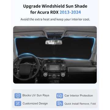 Custom Fit SLOGENTO Windshield Sun Shade for Acura RDX