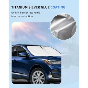 Custom Fit SLOGENTO Windshield Sun Shade for Acura RDX