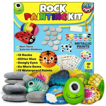 JOYEZA Rock Painting Kit Deluxe - Creative Arts and Crafts Set for Kids 6+