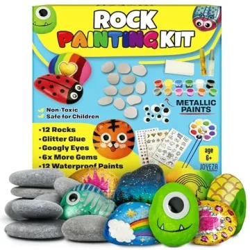 JOYEZA Rock Painting Kit Deluxe - Creative Arts and Crafts Set for Kids 6+