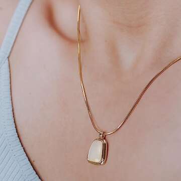 NANDUDU Gold Pendant Necklace - Pearl Choker Necklaces - Dainty Gold Plated Necklace Jewelry for Women (Pearl 1)