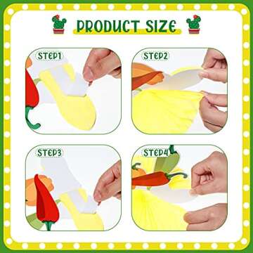 Vibrant 9 Pieces Fiesta Party Decorations for Celebrations