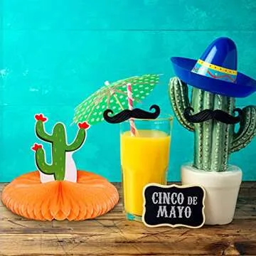 Vibrant 9 Pieces Fiesta Party Decorations for Celebrations