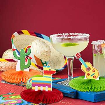 Vibrant 9 Pieces Fiesta Party Decorations for Celebrations