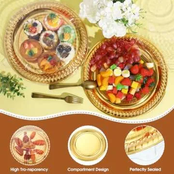 Elegant 24 Pcs Plastic Serving Tray Set for Parties