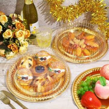 Elegant 24 Pcs Plastic Serving Tray Set for Parties