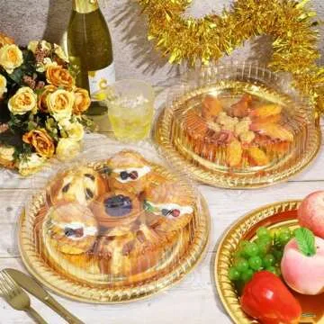 Elegant 24 Pcs Plastic Serving Tray Set for Parties