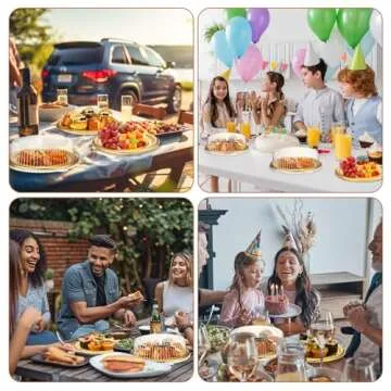 Elegant 24 Pcs Plastic Serving Tray Set for Parties