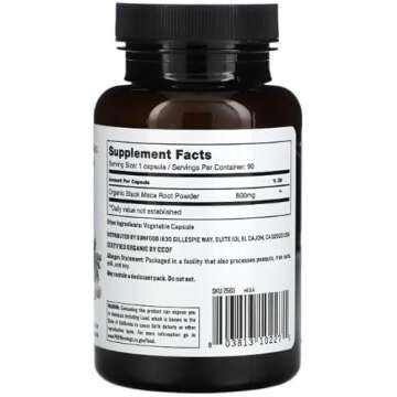 Sunfood Superfoods Gelatinized Maca Capsules - Maca Root Capsules for Women & Men, Maca Supplement, Organic Peruvian Maca Powder Pills, 800 mg Per Capsule - 90 Capsules