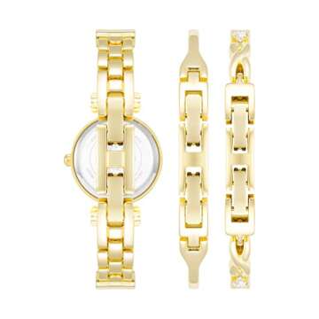 Anne Klein Women's Premium Crystal Accented Bangle Watch and Bracelet Set