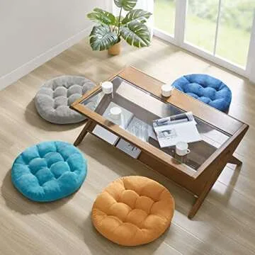 Meditation Floor Pillow Set of 2, Large 22 Inch Cushions