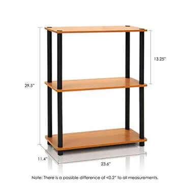 Furinno Turn-N-Tube 3-Tier Compact Multipurpose Shelf Display Rack, Light Cherry