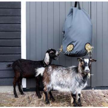 NordNynk Hay Bag for Horses & Goats - Super Strong 1200D Oxford Waterproof Material - New Advanced Safe Design Feeder Tote - This Hay Bag Keeps Stable and Trailer Clean