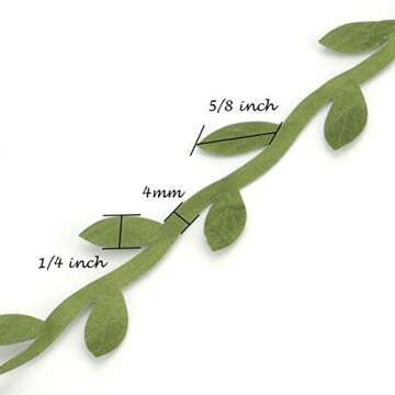 Tosnail 5 Roll Total 109 Yards Olive Green Leaves Leaf Trim Ribbon Artificial Vines Leaf Garland - Great for DIY Craft Gift Wrapping Party Wedding Home Decoration