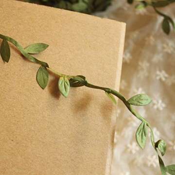 Tosnail 5 Roll Total 109 Yards Olive Green Leaves Leaf Trim Ribbon Artificial Vines Leaf Garland - Great for DIY Craft Gift Wrapping Party Wedding Home Decoration