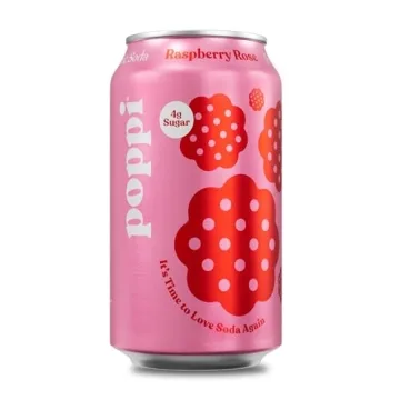 POPPI Sparkling Prebiotic Soda, Beverages w/Apple Cider Vinegar, Seltzer Water & Fruit Juice, Raspbe...