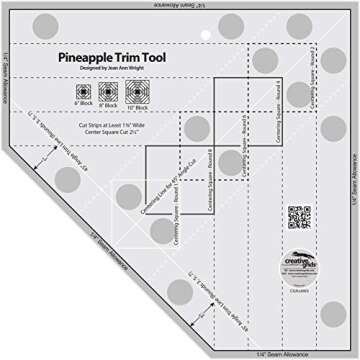 Creative Grids Pineapple Trim Tool for 6, 8 or 10in Finished Blocks - CGRJAW3