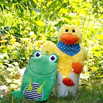 Eco-Friendly Kids Hot Water Bottle with Frog Cover