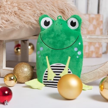 Eco-Friendly Kids Hot Water Bottle with Frog Cover