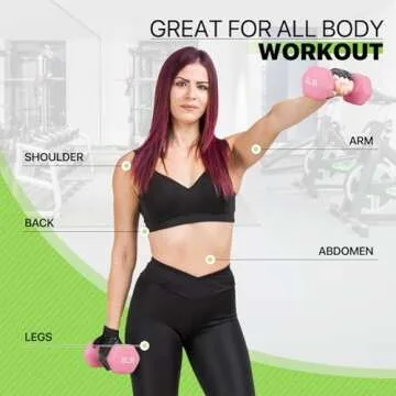 8 LB Neoprene Coated Dumbbells for Home Fitness