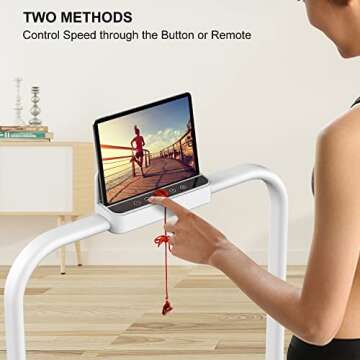 Foldable Treadmill Walking Pad Under Desk, 6.2MPH Folding Treadmill with Handle for Office & Home, 2.5HP Running Machine with 300 LBS Capacity, Safety Lock, Pink