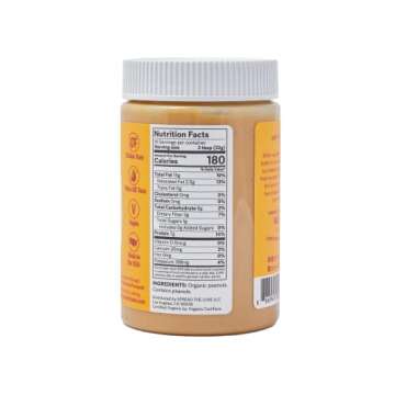 Spread The Love NAKED Organic Peanut Butter, 16 Ounce (Organic, All Natural, Vegan, Gluten-free, Creamy, Dry-Roasted, No added salt, No added sugar, No palm oil) (1-Pack)