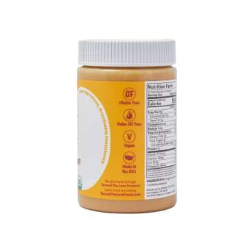 Spread The Love NAKED Organic Peanut Butter, 16 Ounce (Organic, All Natural, Vegan, Gluten-free, Creamy, Dry-Roasted, No added salt, No added sugar, No palm oil) (1-Pack)