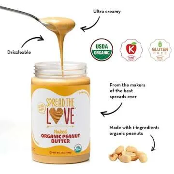 Spread The Love NAKED Organic Peanut Butter - Creamy & All Natural