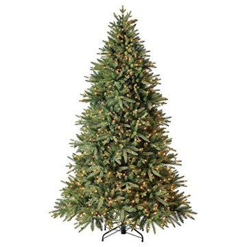 Evergreen Classics 7.5 ft Pre-Lit Colorado Spruce Artificial Christmas Tree, Warm White LED Lights