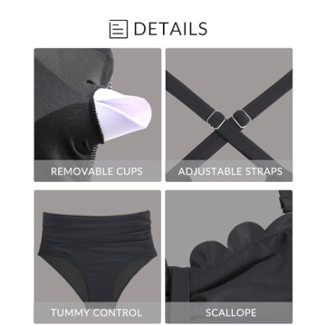 Stylish Plus Size 2 Piece Tankini with Tummy Control