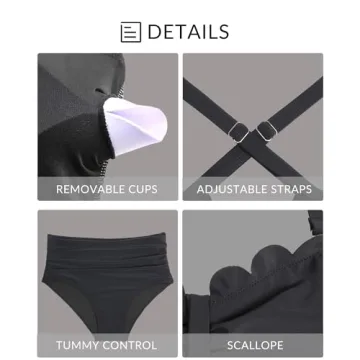 Stylish Plus Size 2 Piece Tankini with Tummy Control