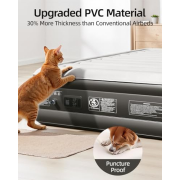 CHILLSUN 2025 Upgraded Twin Air Mattress with Built in Pump, 3 Mins Quick Self-Inflation Inflatable Airbed, Comfortable Top Surface Blow Up Mattress for Home Portable Camping Travel