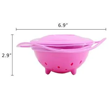Ztl Gyro Bowl 360 Dgree Rotation Spill Resistant Gyroscopic Bowl with Lid