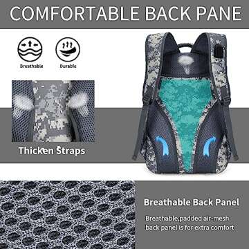 Outdoor Plus Camo Backpack - 40L USB Charging Bookbag