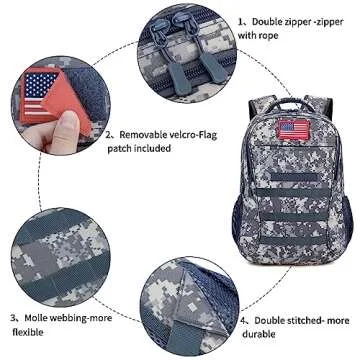 Outdoor Plus Camo Backpack - 40L USB Charging Bookbag