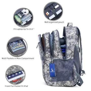 Outdoor Plus Camo Backpack - 40L USB Charging Bookbag