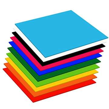 Gute 10Pcs Cast Acrylic Sheet,Colored Acrylic Sheet Opaque Plastic Sheet 8 x 8 Inch (.118" Thick) fo...