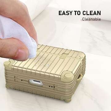 KOREDA Compatible with AirPods Pro 2nd/1st Generation Case Cover, Cute Funny Suitcase Design Case for Airpods Pro 2nd/1st Gen, Fashion Protective Hard Case for Women Men with Keychain