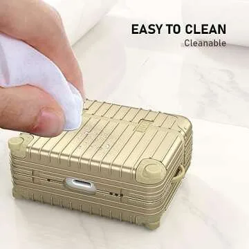 KOREDA Compatible with AirPods Pro 2nd/1st Generation Case Cover, Cute Funny Suitcase Design Case for Airpods Pro 2nd/1st Gen, Fashion Protective Hard Case for Women Men with Keychain