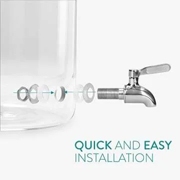 Navaris 1.3 Gallon Glass Beverage Dispenser with Stand