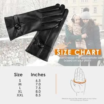 Women's Stylish Winter Touchscreen Leather Gloves