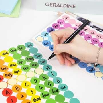 Koogel 3360PCS Colorful Dots Stickers, 3/4" Color Coding Labels, 12 Color Circle Stickers Round Labeling Stickers for Office Classroom