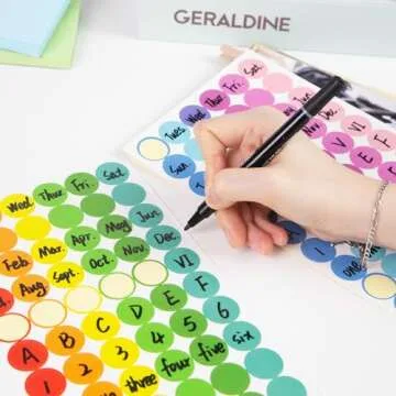 Koogel 3360PCS Colorful Dots Stickers, 3/4" Color Coding Labels, 12 Color Circle Stickers Round Labeling Stickers for Office Classroom