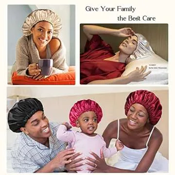 YANIBEST Satin Bonnet Sleep Bonnet Cap - Extra Large, Double Layer, Reversible, Adjustable Satin Cap for Sleeping Hair Bonnet(Large,Leopard)