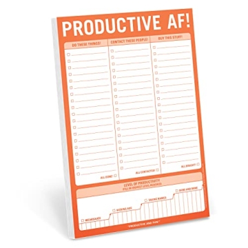 1-Count Knock Knock Productive AF Pad, Funny Office Notepad & To Do List Notepad, 6 x 9-inches