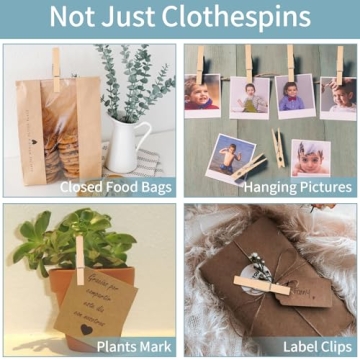 74 Pack Wooden Clothespins for Clothes Crafts Decor