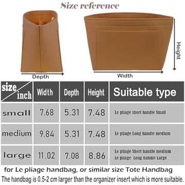Lckaey Stylish Bag Organizer Insert for Longchamp Le Pliage Handbags